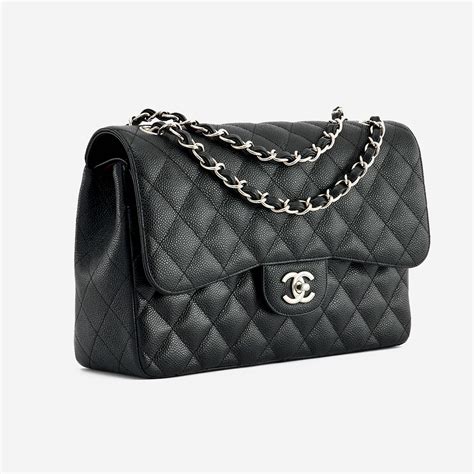 chanel caviar bag silver|Chanel Black Quilted Caviar Jumbo Timeless Classic Double .